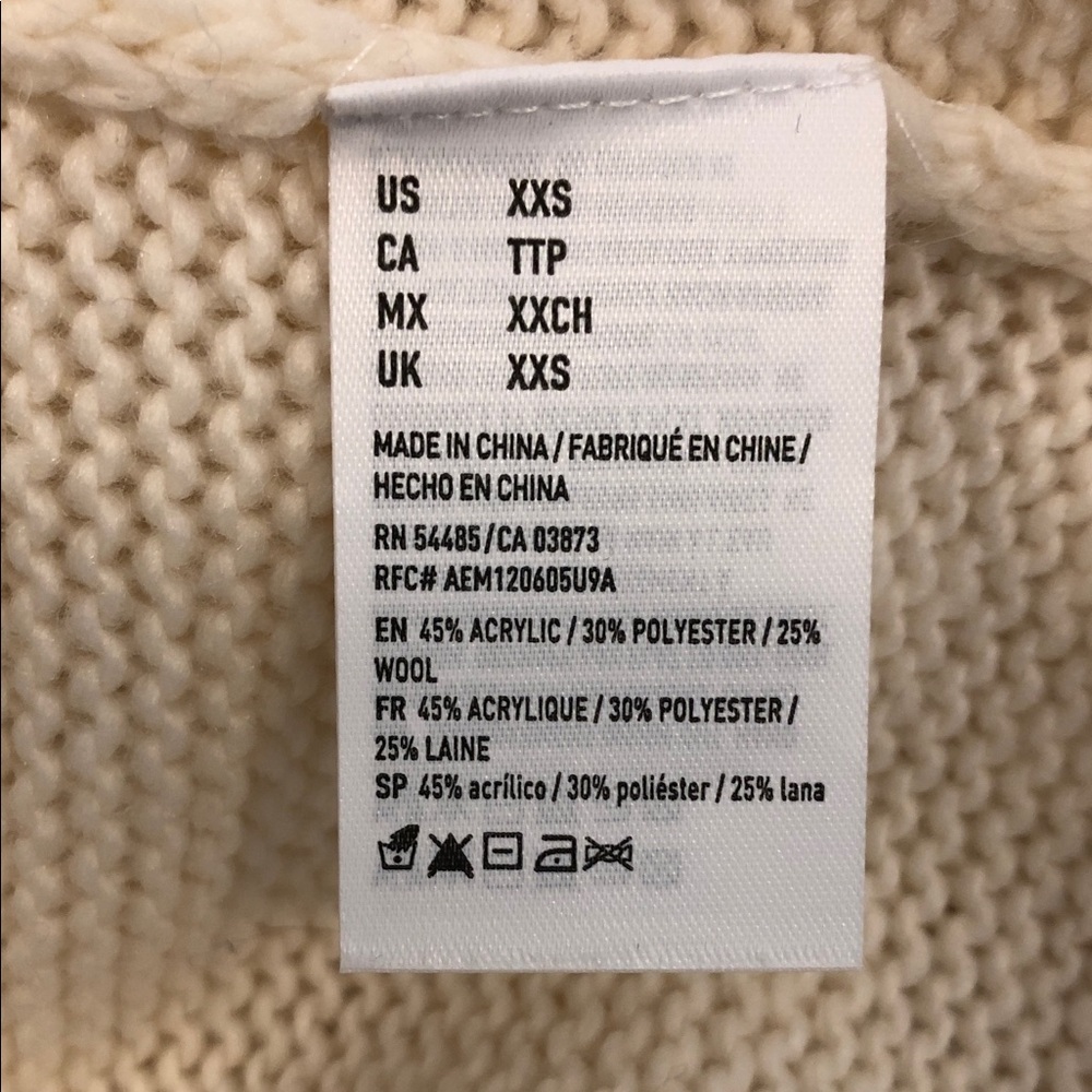 American Eagle Outfitters Rainbow Chevron Sweater XXS Wool Blend Pullover Y2K - Picture 7 of 10